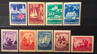 World Stamps Hungary 1959 Set 9 Lake Balaton Summer Stamps (b5 - 3j)
