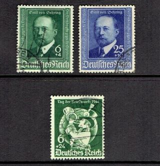 1940 - 1 Germany Classic Semi - Postal Complete Set Sc B186 - 7 & B188