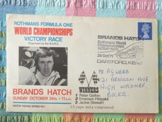 Great Britain,  Event Cover Brands Hatch Postmark Celebrating Formula 1 World Cha