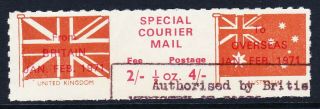 Post Strike 1971 Special Courier Australia Flag - Cinderella
