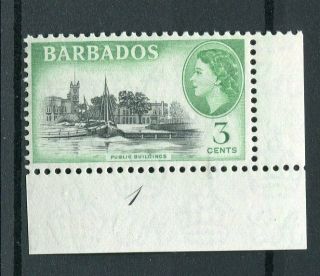 Barbados Qeii 1953 - 61 3c Sg291 Mnh Corner Plate Margined