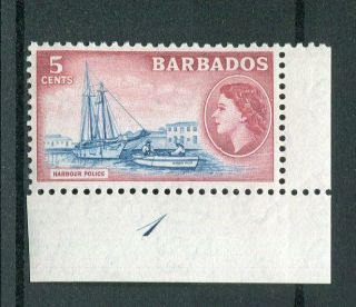 Barbados Qeii 1953 - 61 5c Sg293 Mnh Corner Plate Margined