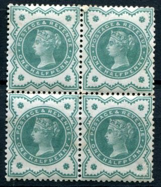 (742) Very Good Block Sg213 Qv 1/2d Jubilee Issue Mounted.  Mh