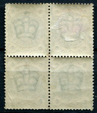 (742) VERY GOOD BLOCK SG213 QV 1/2d JUBILEE ISSUE MOUNTED.  MH 2