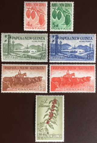 Papua Guinea 1958 - 60 Values Set Mnh