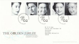 Gb 2002 The Golden Jubilee Fdc Edinburgh Cds With Enclosure Vgc