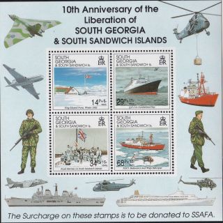 South Georgia 1992 10th Anniversary Of Liberation M/sheet Never Hinged