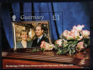 Guernsey 1999 Royal Wedding Min.  Sheet Fine Fresh Mnh