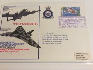 Raf Souvenir Cover The Dam Busters,  617 Squadron Assn Reunion Toronto 1972