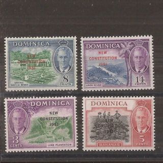 Dominica 1951 Kgvi Set Of 4 Mh