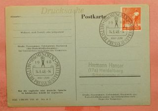 Dr Who 1948 Germany Press Expo Munich Special Cancel Postcard 121841