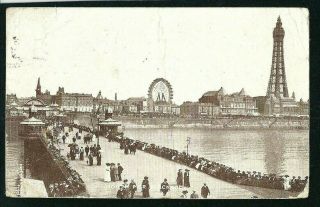 1919 Post Ww1 Photo Postcard North Pier Blackpool Uk To Paris France