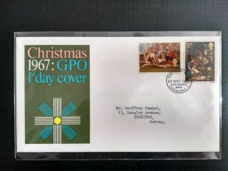 Christmas 1967 First Day Cover - 27 November 1967 Very Good