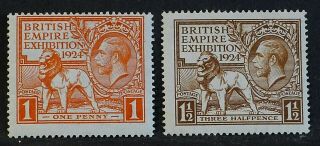 Kgv 1924 British Empire Exhibition Sg430 - 31 - L/m/mint