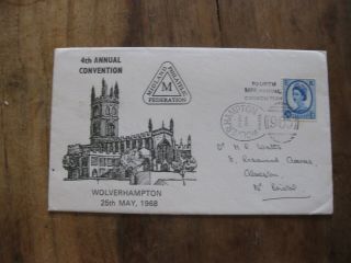 1968 Commemorative Wolverhampton Spoon Postmark On 4th Midland Phil.  Fedn.  Cover
