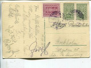 Austria 2x12½,  10 Kr On Post Card To Sweden,  Dated 12.  2.  1922