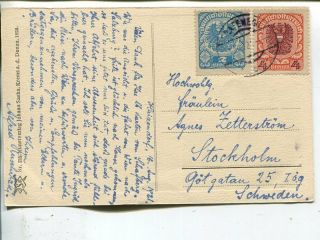 Austria 4,  2kr On Post Card To Sweden 17.  8.  1921