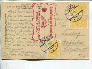 Austria 3x500kr On Infla Post Card To Sweden 30.  7.  1924