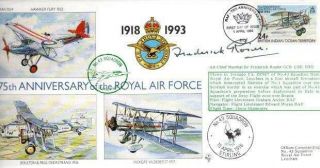Biot Raf 75th Anniversary Cover 1 - 4 - 93 Sgnd A.  C.  Marshall Sir F.  Rosier Cbe Dso F7