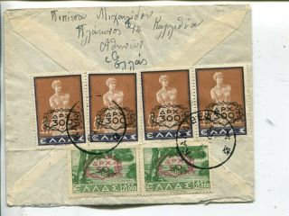 Greece Air Mail Cover To York 23.  10.  1948