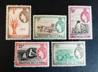 Set Of 5 Qeii Stamps From Tristan Da Cunha.  1954.  Cat - £4