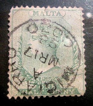 Malta Queen Victoria 1898 Stamp With " Migiarro Gozo " Cds Postmark