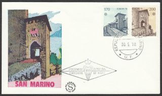 San Marino,  1978 Europa Cept Illustrated Fdc.  Filagrano Cachet.  Cds Cancel