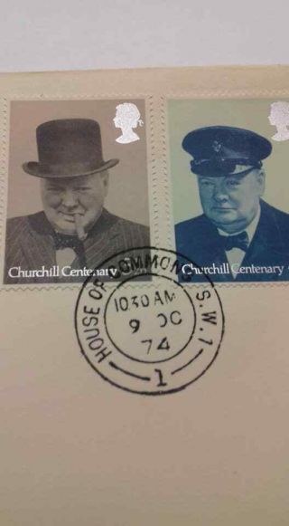 Winston Churchill First Day Cover House Of Commons Postmark 1974 5