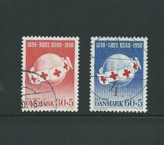1959 Denmark Semi - Postals Red Cross Set (scott B26 - B27)