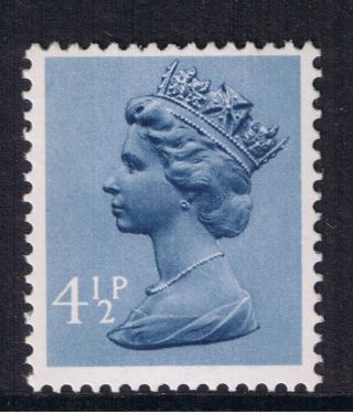 Gb Qeii Machin Definitive Stamp.  Sg X865 4.  5p Grey - Blue 2b.  Mnh 4 1/2p