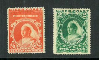 Niger Coast 1894 Qv 1/2d,  2d,  Mh See 2 Scan