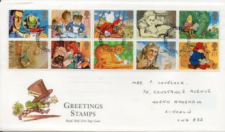 G.  B.  1995 - Messages - Greetings Stamps - 1st.  Day Cover - Hand Written Address