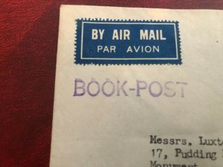 INDIA 1947 BOOK POST COMMERCIAL COVER TO LONDON 3