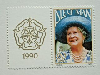 I.  O.  M.  1990 Queen Mother 90th Birthday Mnh