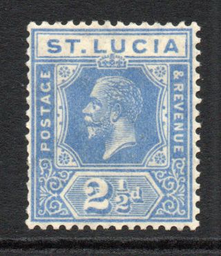 St Lucia 2 1/2d Stamp C1921 - 30 Mounted