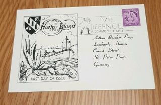 Herm Island 1962 First Day Cover With Guernsey Stamp & Herm Island Post Mark