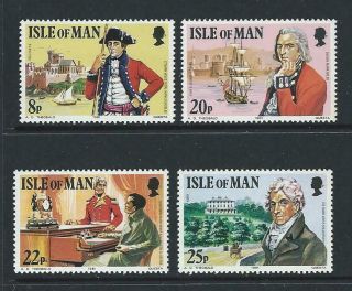 1981 Isle Of Man 150th Anniversary Death Colonel Mark Wilks Set (sg 197 - 200) Mnh