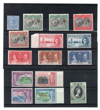 Dominica Gv/gv1 1923 - 1937 Sel.  10 Val To 2.  1/2d Hh.  C.  £17.  35