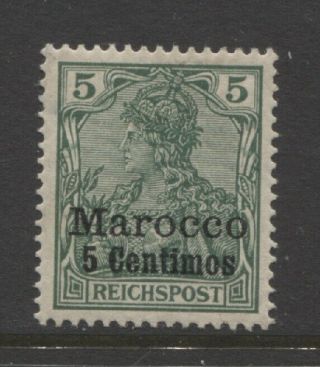 1900 German Offices In Morocco 5 Centimos Germania With Op