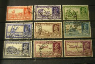 (9) Vintage " India " Stamps (british=george V) 1930 