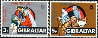 (ref - 13642) Gibraltar 1971 Christmas Sg.  295/296 (mnh)