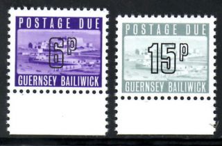 (ref - 8246) Guernsey 1976 Postage Dues 6p,  15p D14,  D17 (mnh)