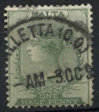 Malta 1885 - 90 Sg 20,  1/2d Green Qv D22773