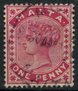 Malta 1885 - 90 Sg 22,  1d Carmine Qv D22789