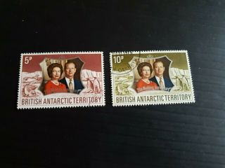 British Antarctic Territory 1972 Sg 42 - 43 Royal Silver Wedding