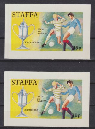 Staffa 1972,  2 X Football Celtic & Rangers Scottish Cup 35p Minisheets Unm / Mnh
