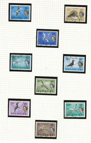Ascension 1963 Sg70 - 78 Qeii Birds Part Thematic Set To 1s Fine