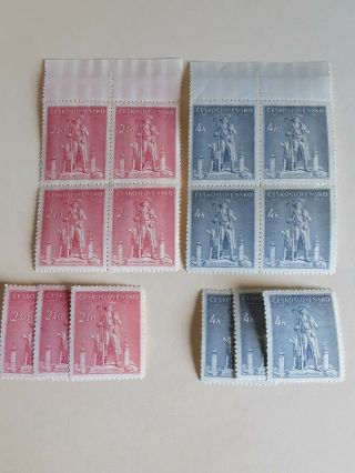 Stamps Czechoslovakia 1945,  4x Blocks Mnh Plus.
