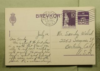 Dr Who 1939 Denmark Copenhagen Uprated Postal Card To Usa E72181