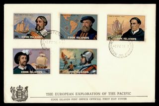 Dr Who 1975 Cook Islands European Exploration Of Pacific Fdc C134483